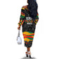 Personalized Black History Month Off The Shoulder Long Sleeve Dress with African American Heroes