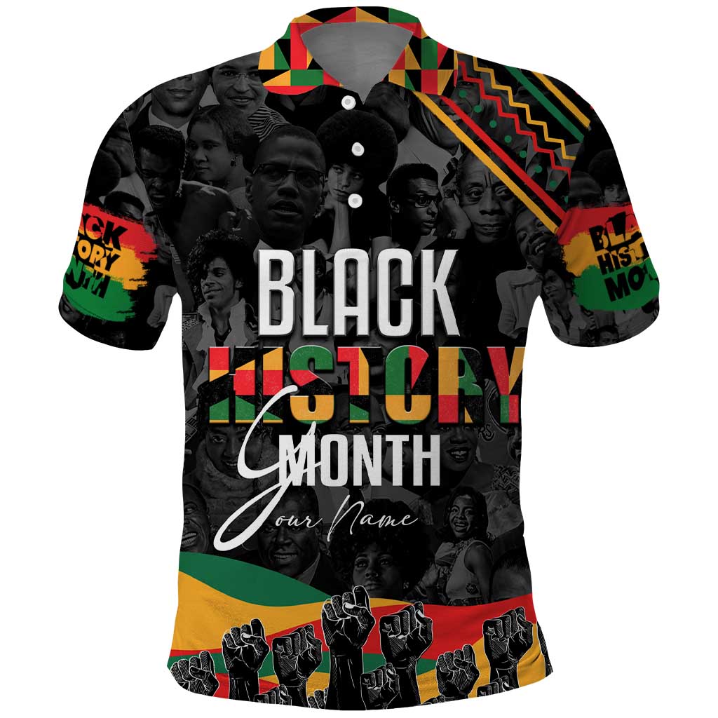 Personalized Black History Month Polo Shirt with African American Heroes