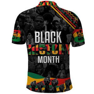 Personalized Black History Month Polo Shirt with African American Heroes