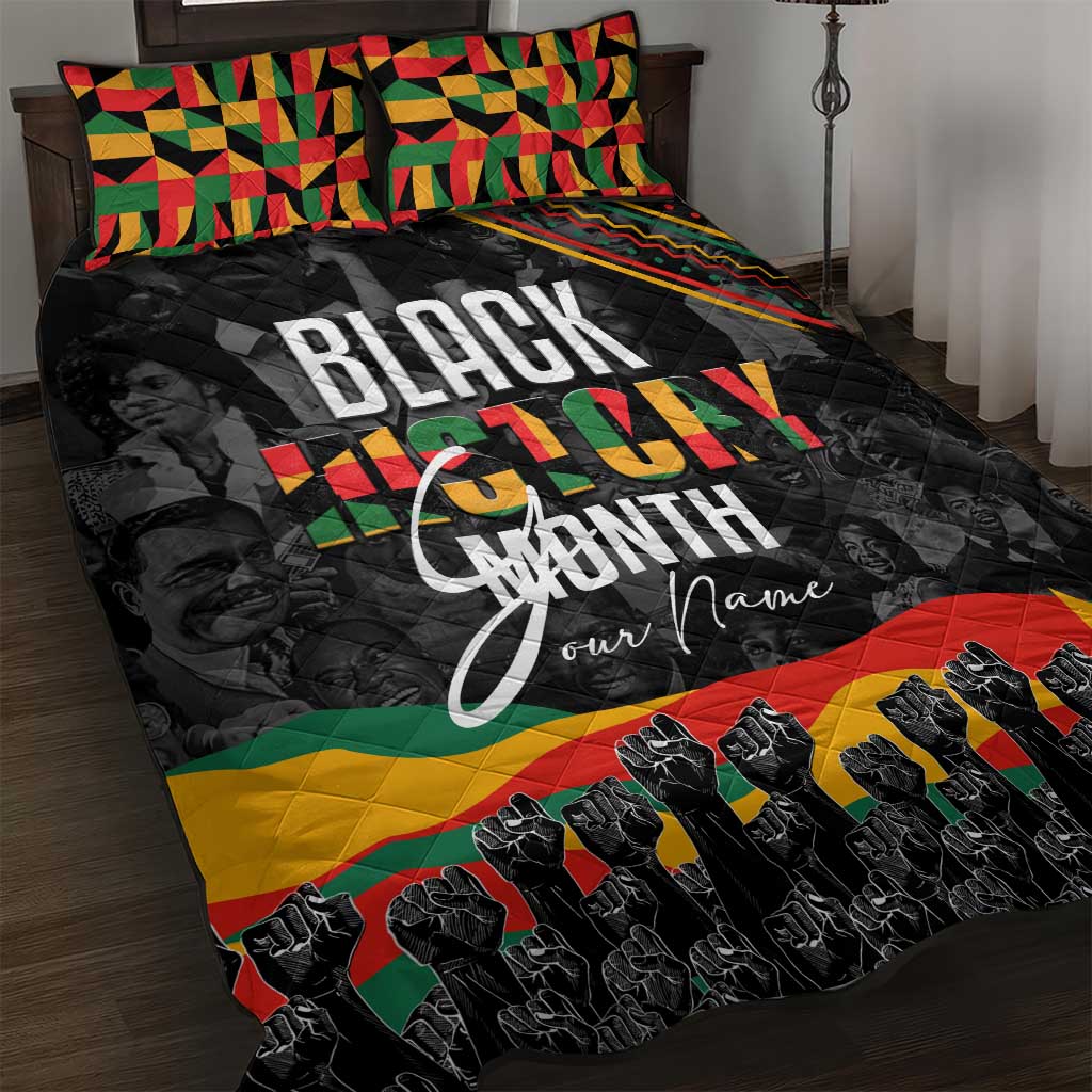 Personalized Black History Month Quilt Bed Set with African American Heroes