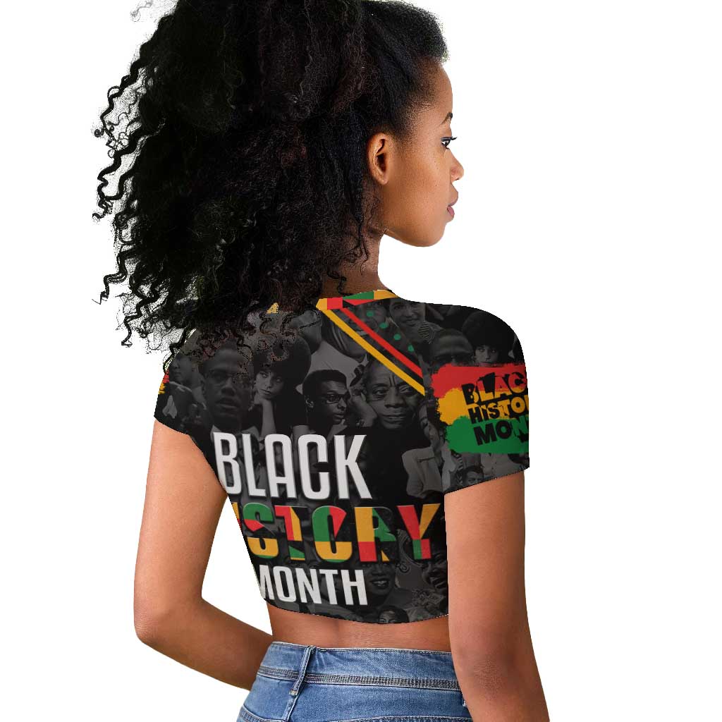 Personalized Black History Month Raglan Cropped T shirt with African American Heroes