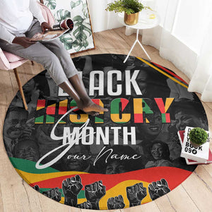 Personalized Black History Month Round Carpet with African American Heroes