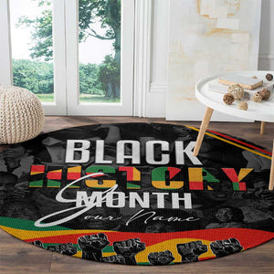 Personalized Black History Month Round Carpet with African American Heroes