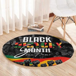 Personalized Black History Month Round Carpet with African American Heroes