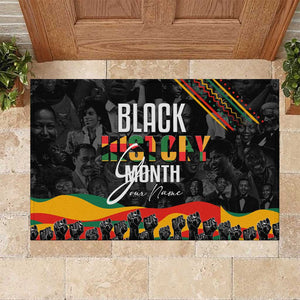 Personalized Black History Month Rubber Doormat with African American Heroes