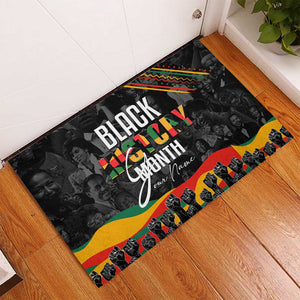 Personalized Black History Month Rubber Doormat with African American Heroes