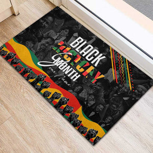 Personalized Black History Month Rubber Doormat with African American Heroes