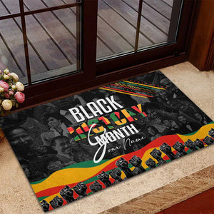 Personalized Black History Month Rubber Doormat with African American Heroes