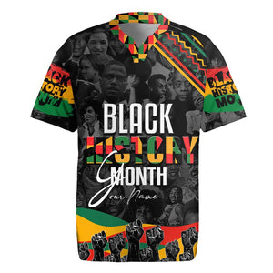 Personalized Black History Month Rugby Jersey with African American Heroes