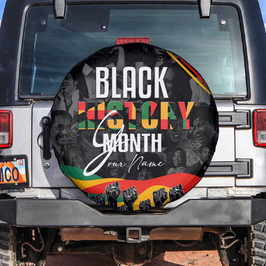 Personalized Black History Month Spare Tire Cover with African American Heroes