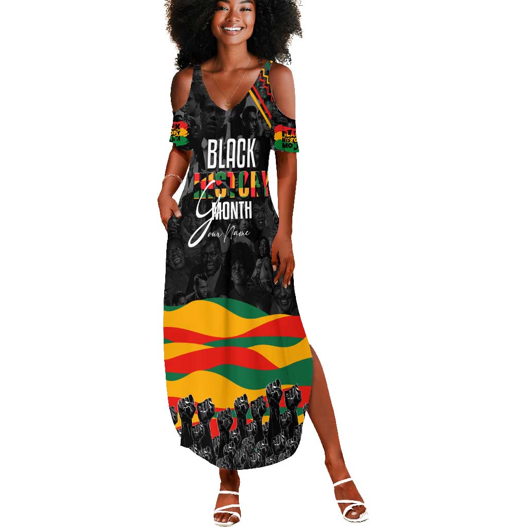 Personalized Black History Month Summer Maxi Dress with African American Heroes