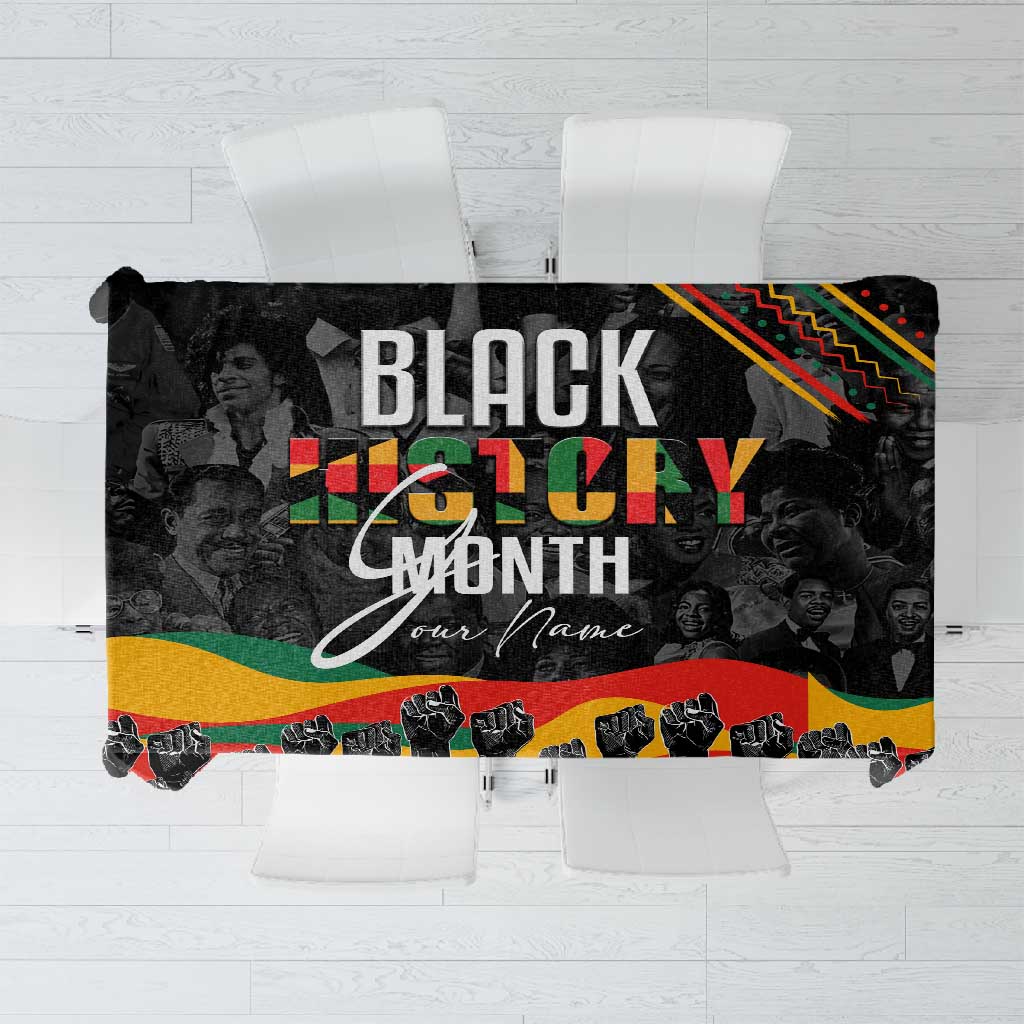 Personalized Black History Month Tablecloth with African American Heroes