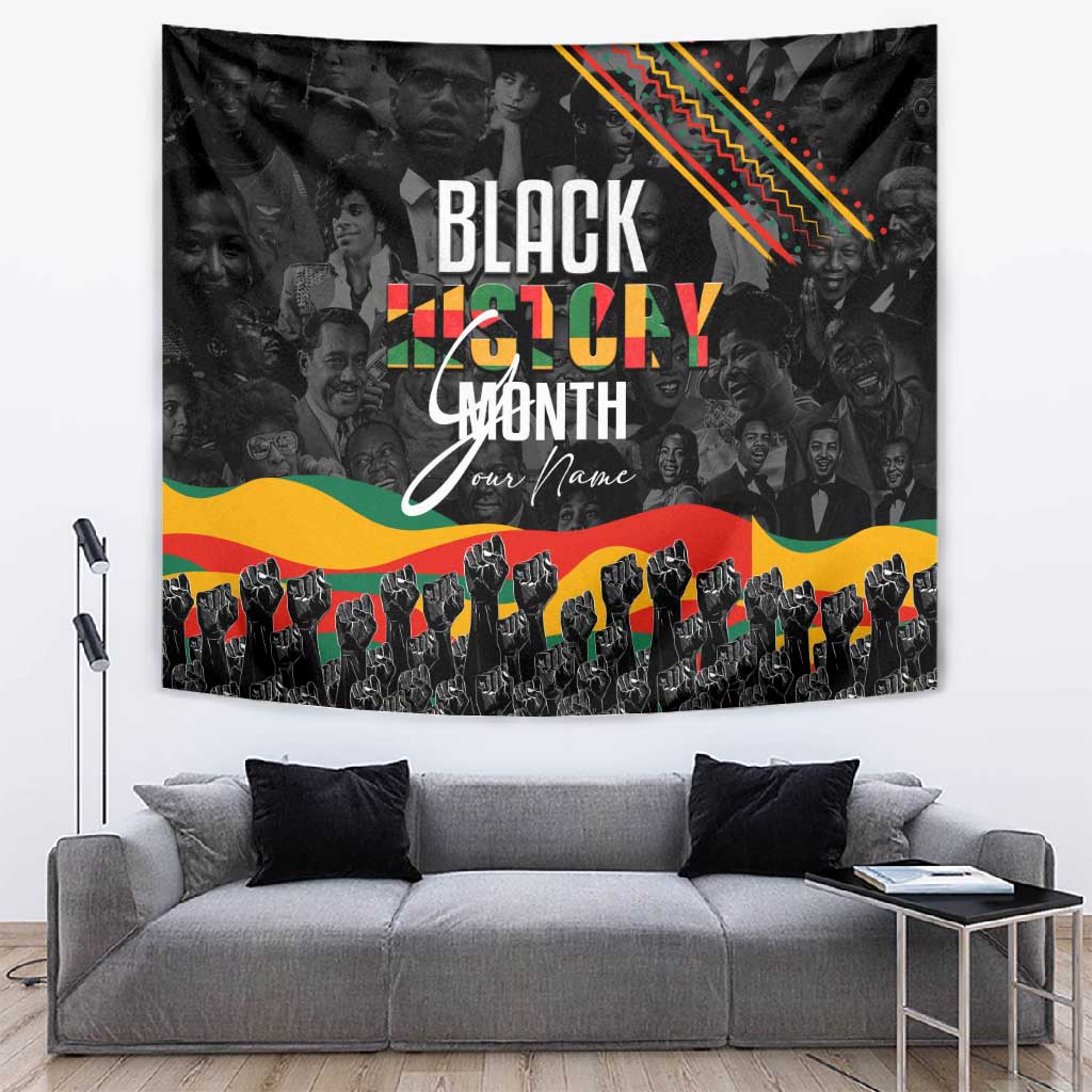 Personalized Black History Month Tapestry with African American Heroes