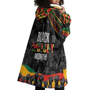 Personalized Black History Month Wearable Blanket Hoodie with African American Heroes