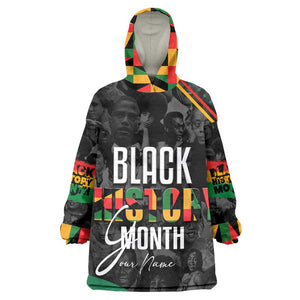 Personalized Black History Month Wearable Blanket Hoodie with African American Heroes