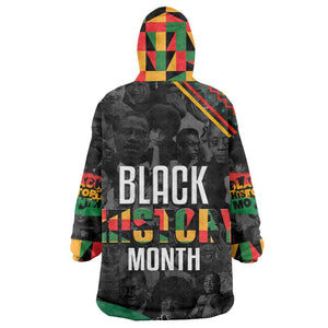 Personalized Black History Month Wearable Blanket Hoodie with African American Heroes