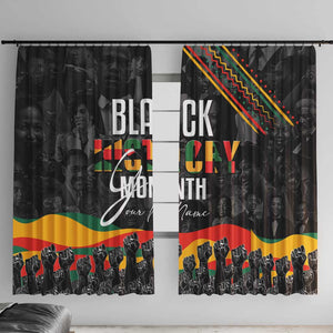 Personalized Black History Month Window Curtain with African American Heroes