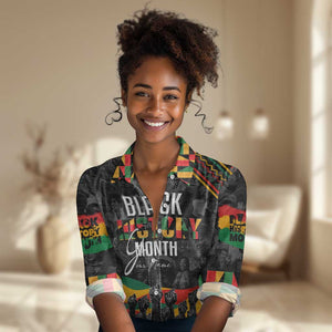 Personalized Black History Month Women Casual Shirt with African American Heroes