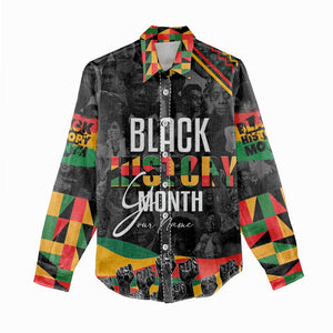 Personalized Black History Month Women Casual Shirt with African American Heroes