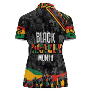 Personalized Black History Month Women Polo Shirt with African American Heroes