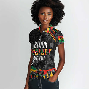 Personalized Black History Month Women Polo Shirt with African American Heroes