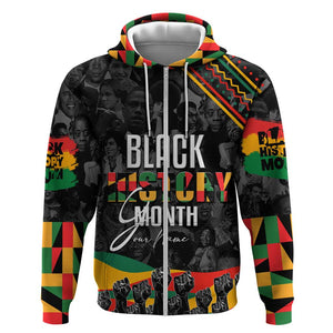 Personalized Black History Month Zip Hoodie with African American Heroes