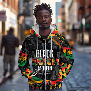 Personalized Black History Month Zip Hoodie with African American Heroes