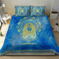 Personalized Egyptian Pharaoh Bedding Set with Mandala and Eye of Horus in Blue