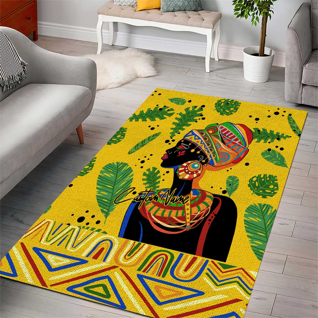 Personalized African Woman Area Rug Tropical Style