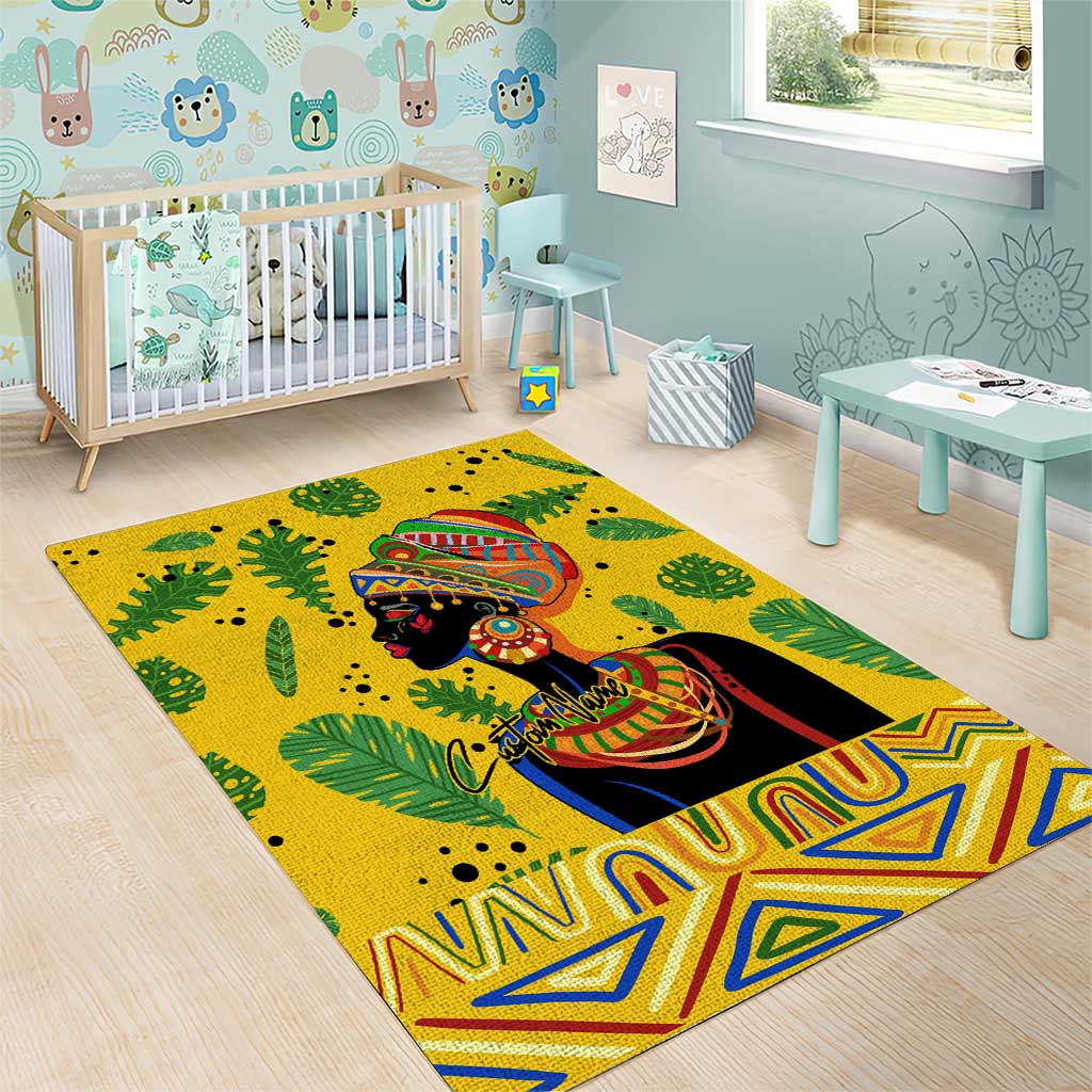 Personalized African Woman Area Rug Tropical Style