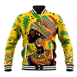 Personalized African Woman Baseball Jacket Tropical Style DT02