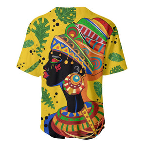 Personalized African Woman Baseball Jersey Tropical Style