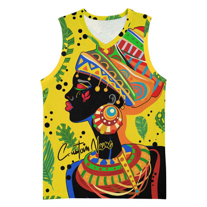 Personalized African Woman Basketball Jersey Tropical Style DT02