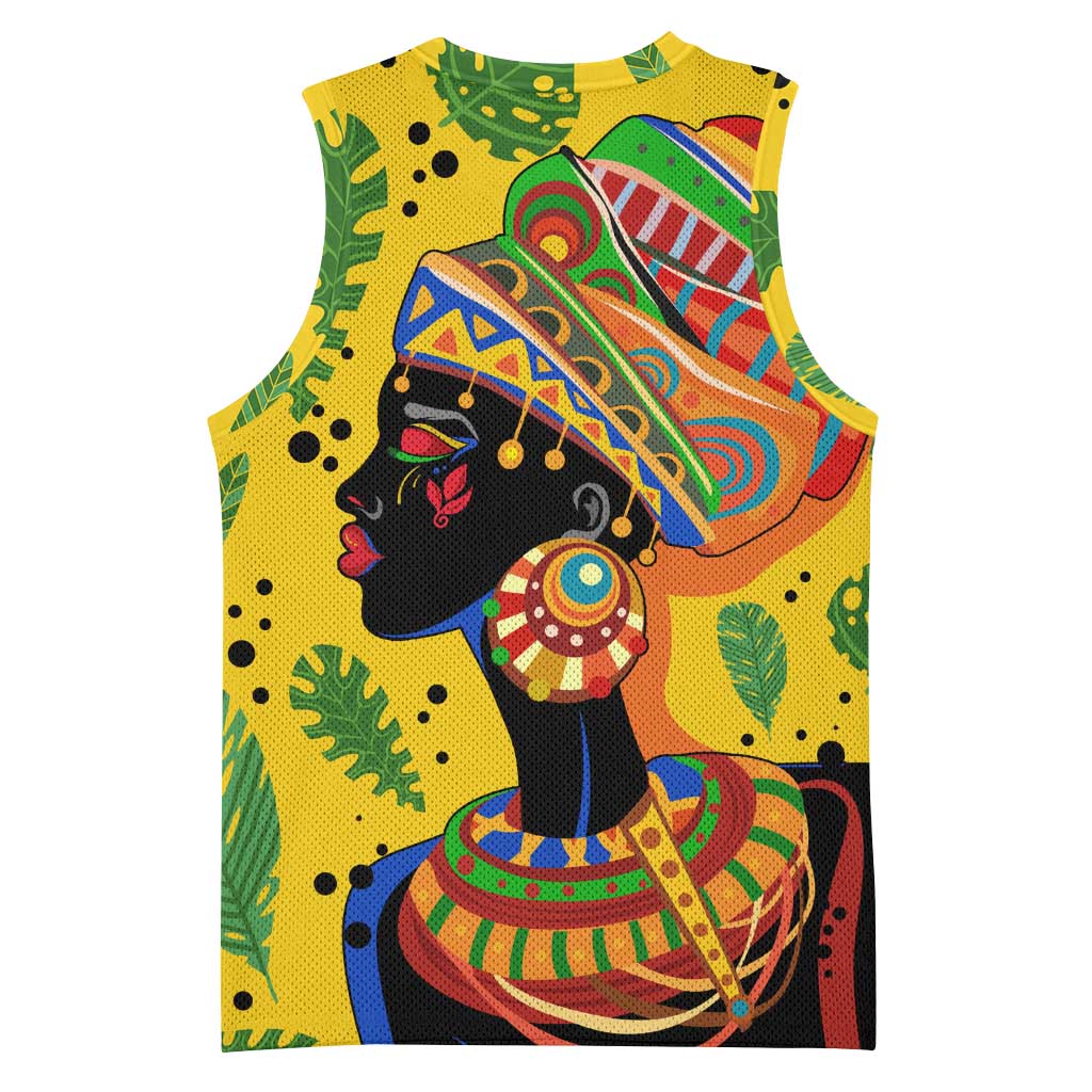 Personalized African Woman Basketball Jersey Tropical Style DT02