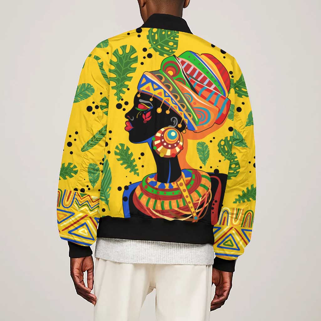 Personalized African Woman Bomber Jacket Tropical Style