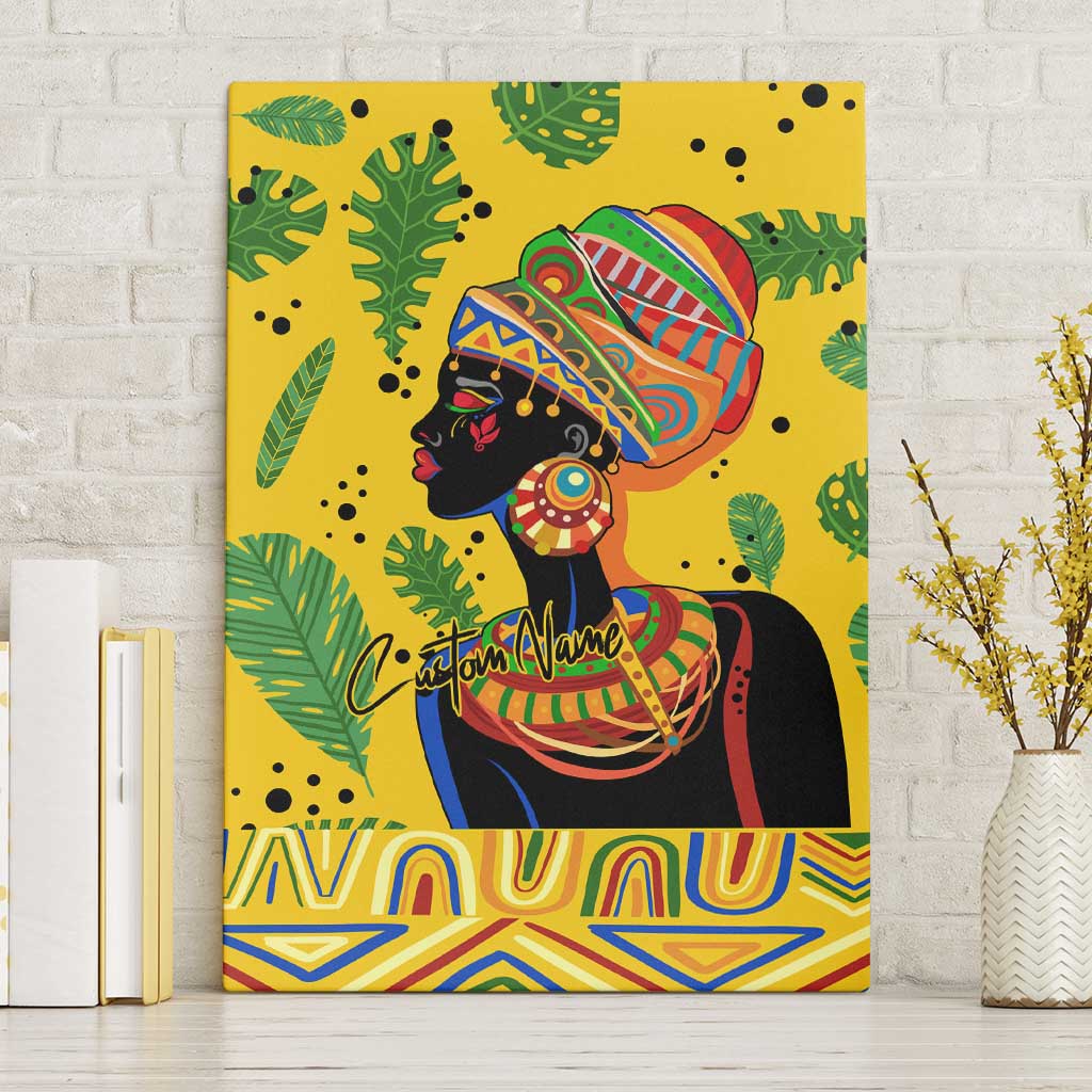 Personalized African Woman Canvas Wall Art Tropical Style