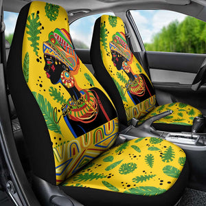 Personalized African Woman Car Seat Cover Tropical Style