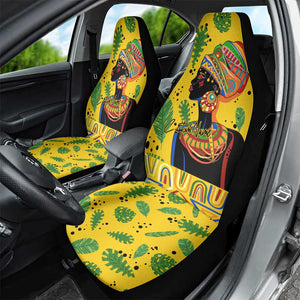 Personalized African Woman Car Seat Cover Tropical Style