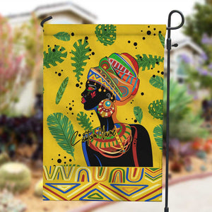 Personalized African Woman Garden Flag Tropical Style