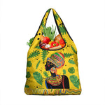 Personalized African Woman Grocery Bag Tropical Style