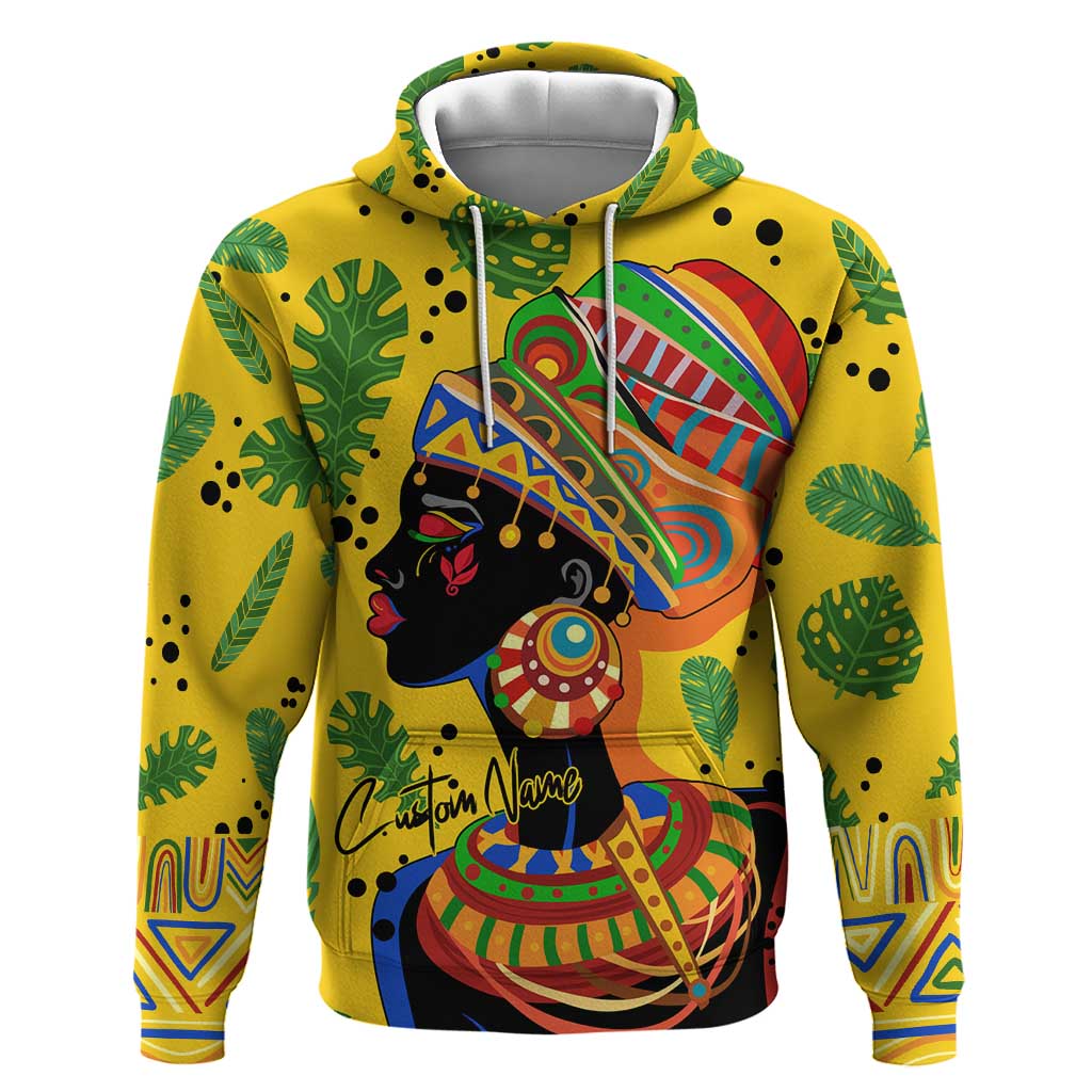 Personalized African Woman Hoodie Tropical Style