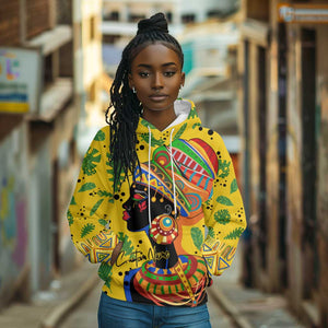 Personalized African Woman Hoodie Tropical Style