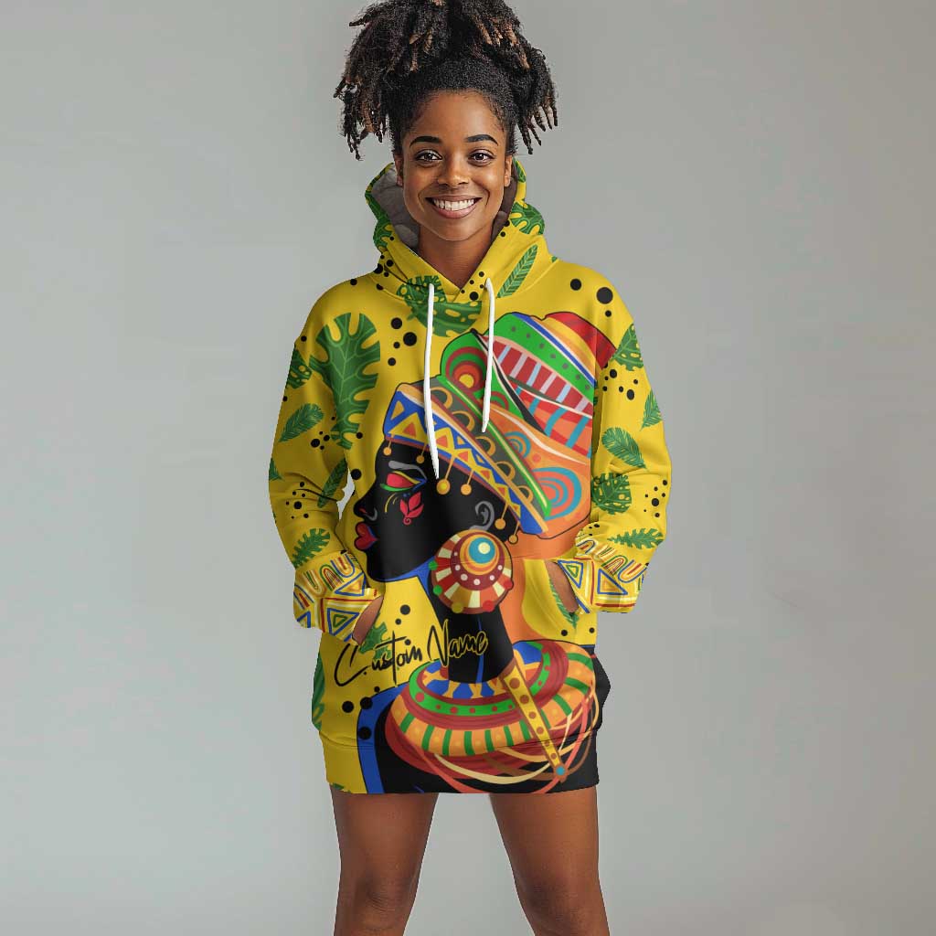 Personalized African Woman Hoodie Dress Tropical Style