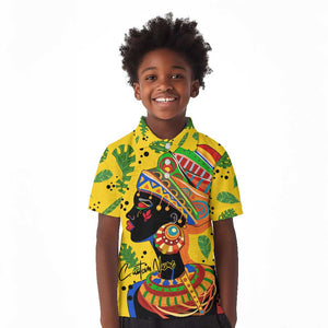 Personalized African Woman Kid Polo Shirt Tropical Style