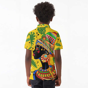 Personalized African Woman Kid Polo Shirt Tropical Style