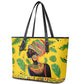Personalized African Woman Leather Tote Bag Tropical Style
