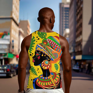 Personalized African Woman Men Tank Top Tropical Style