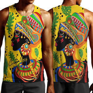 Personalized African Woman Men Tank Top Tropical Style