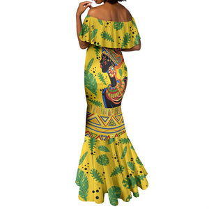 Personalized African Woman Mermaid Dress Tropical Style