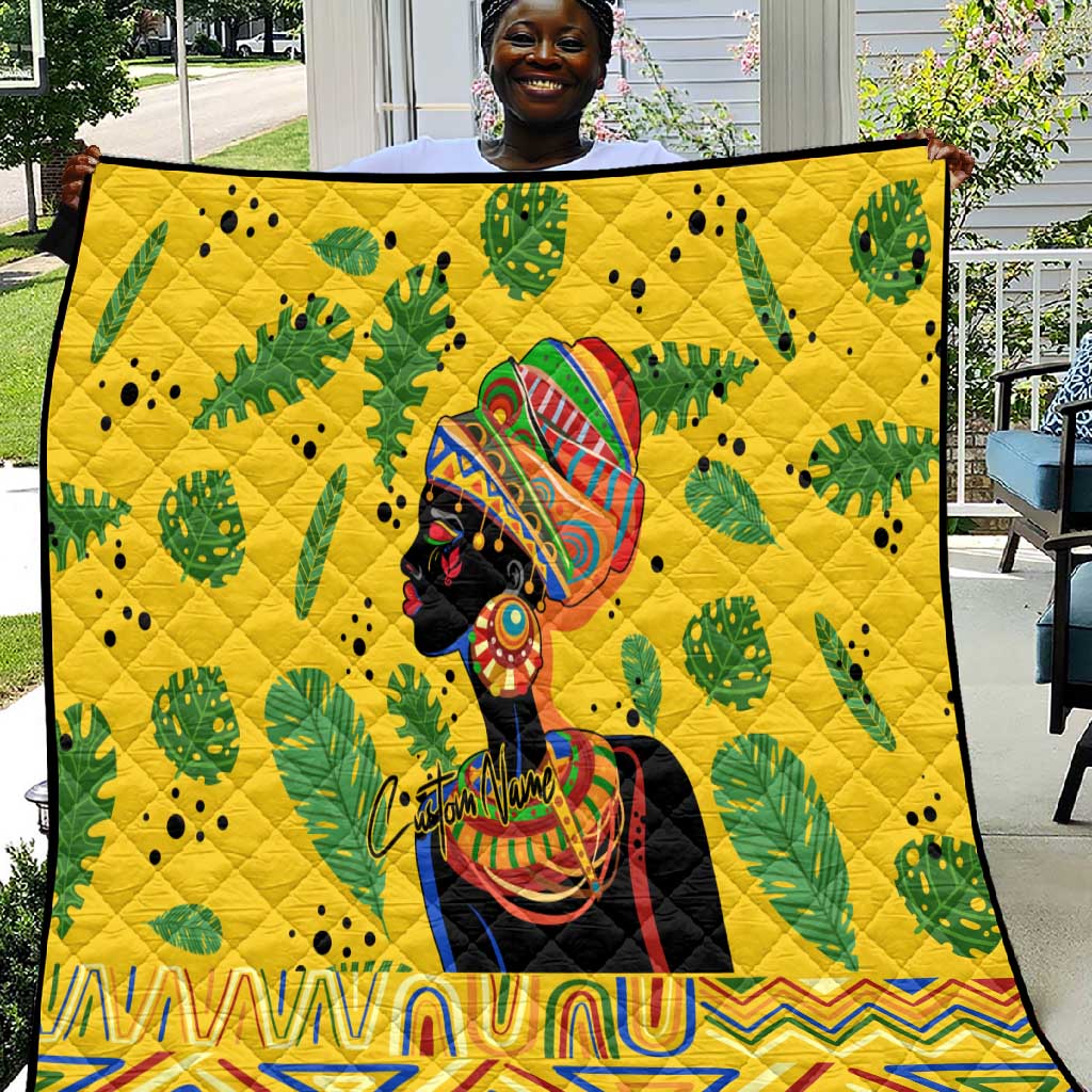 Personalized African Woman Quilt Tropical Style